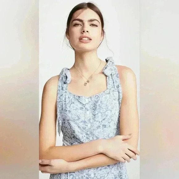 Free People Sugar Sands Wide Leg Jumpsuit BOHO Blue White Size XS Women's - Picture 9 of 15